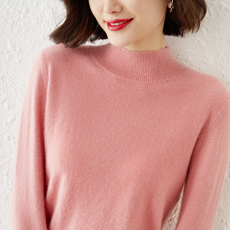 Pink Full Sleeve Round Neck Sweaters