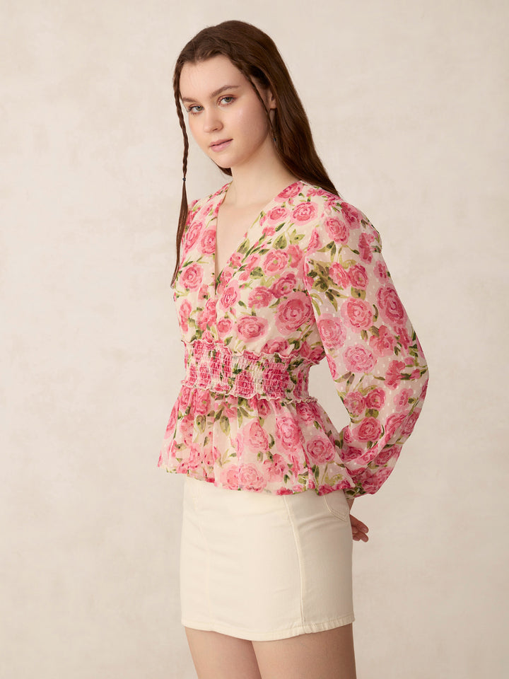 Multi Printed Peplum Top