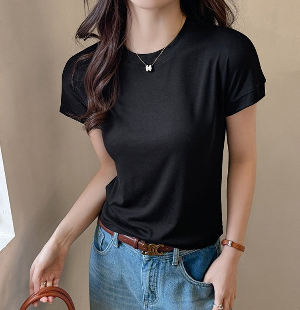 Black Crew Neck Relaxed Fit T-Shirt