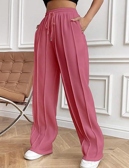 Pink Elasticated Regular Fit Drawstring Joggers