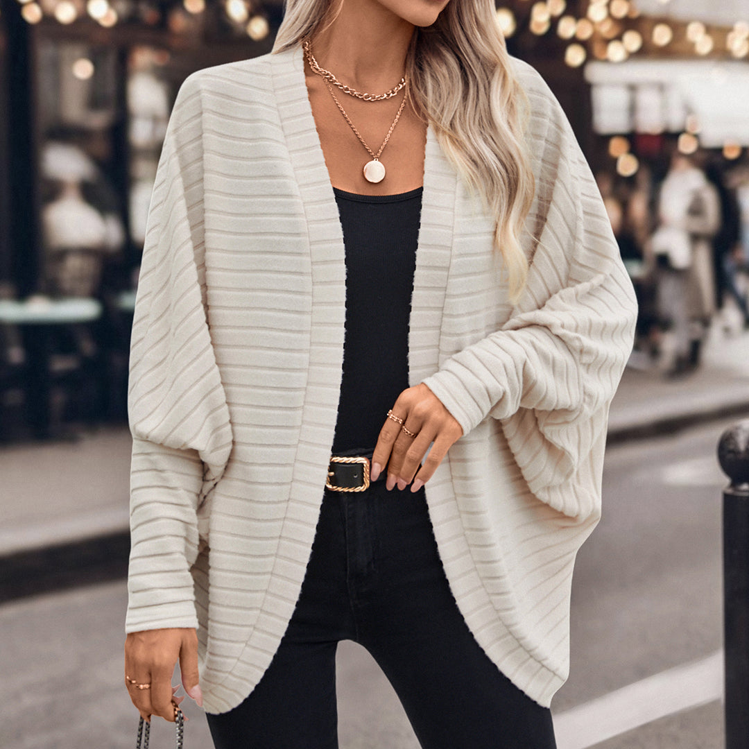 Off White Full Sleeves Front Open Shrug