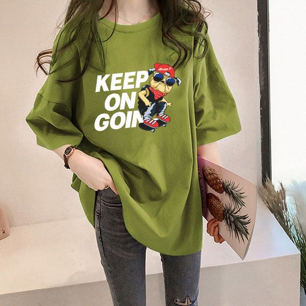 Green Chest Print Graphic Tshirt