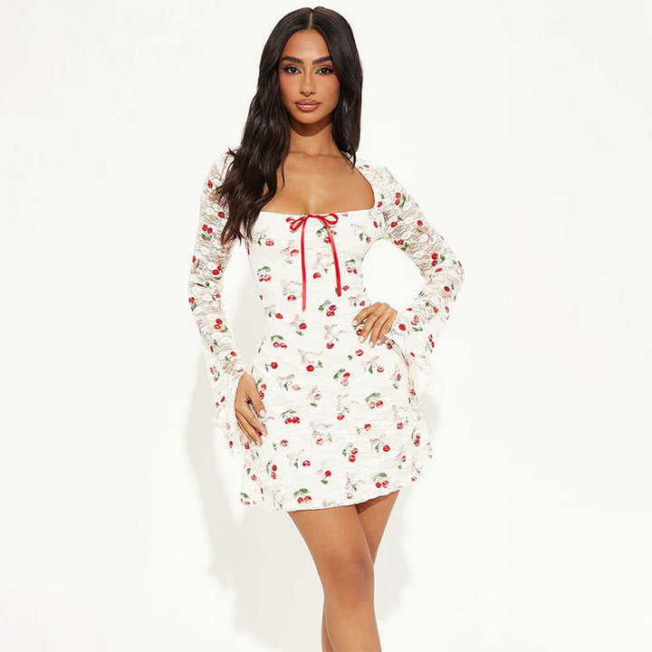 White Square Neck Mini Dress