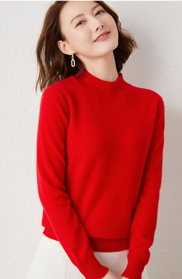 Red Full Sleeve Round Neck Sweaters