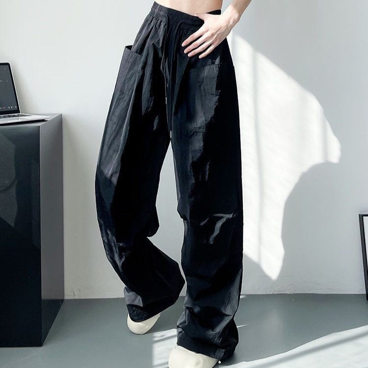Black Cargo Parachute Pants