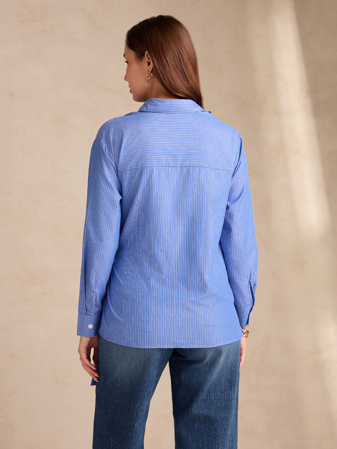 Blue Side Knot Detailing Shirt