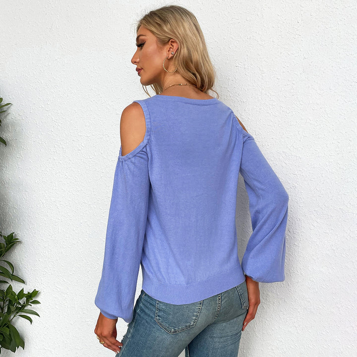 Blue Cold Shoulder Top