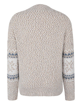 Cream Full Sleeves Printed Sweater