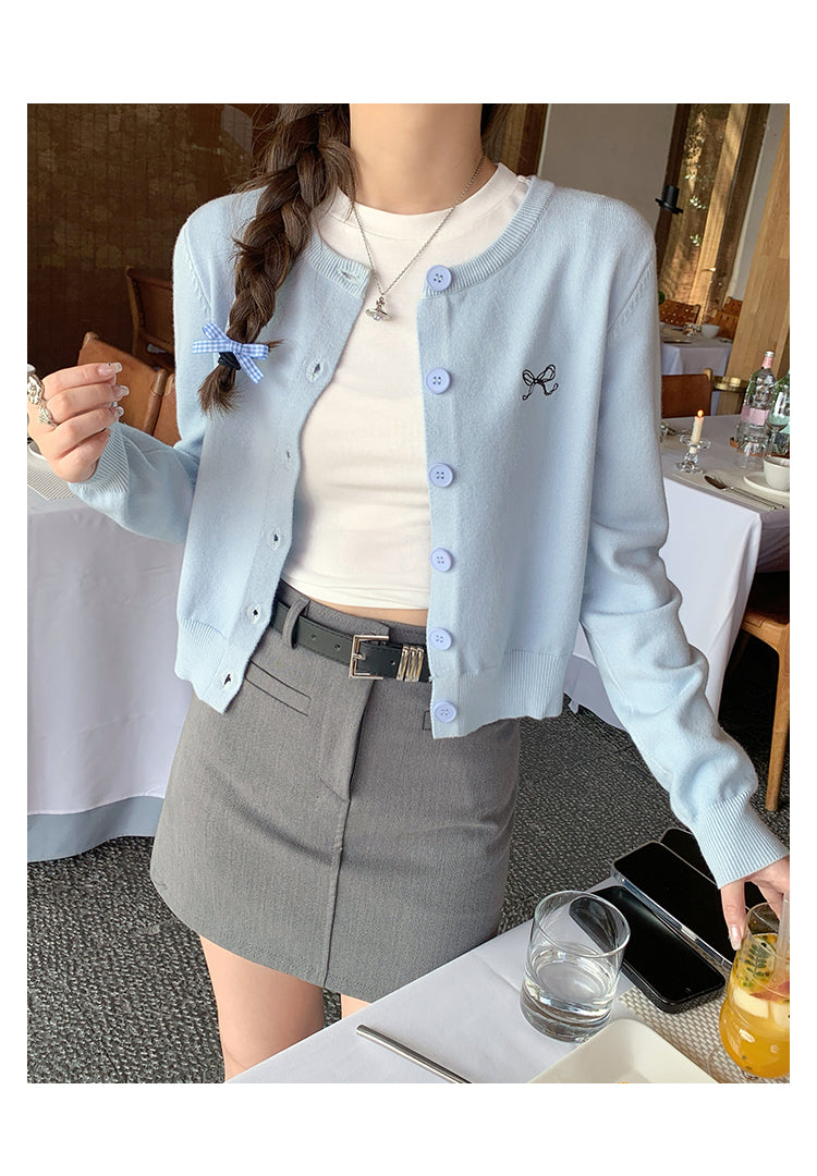 Blue Full Sleeve Buttoned Cardigan