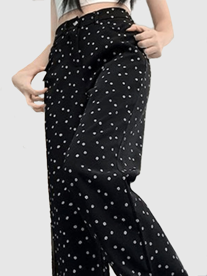 Black Floral Wide Fit Denim