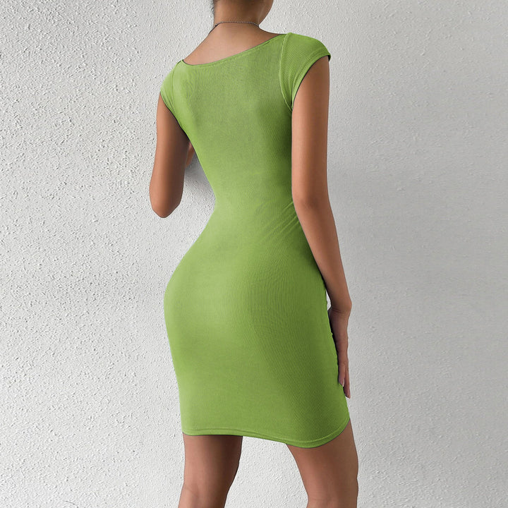 Green Wide Strap Sweetheart Neck Dress