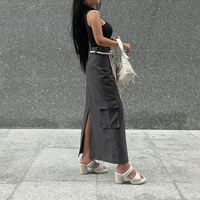 Grey A-Line  Skirt