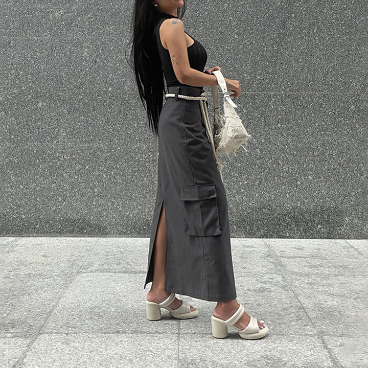 Grey A-Line  Skirt