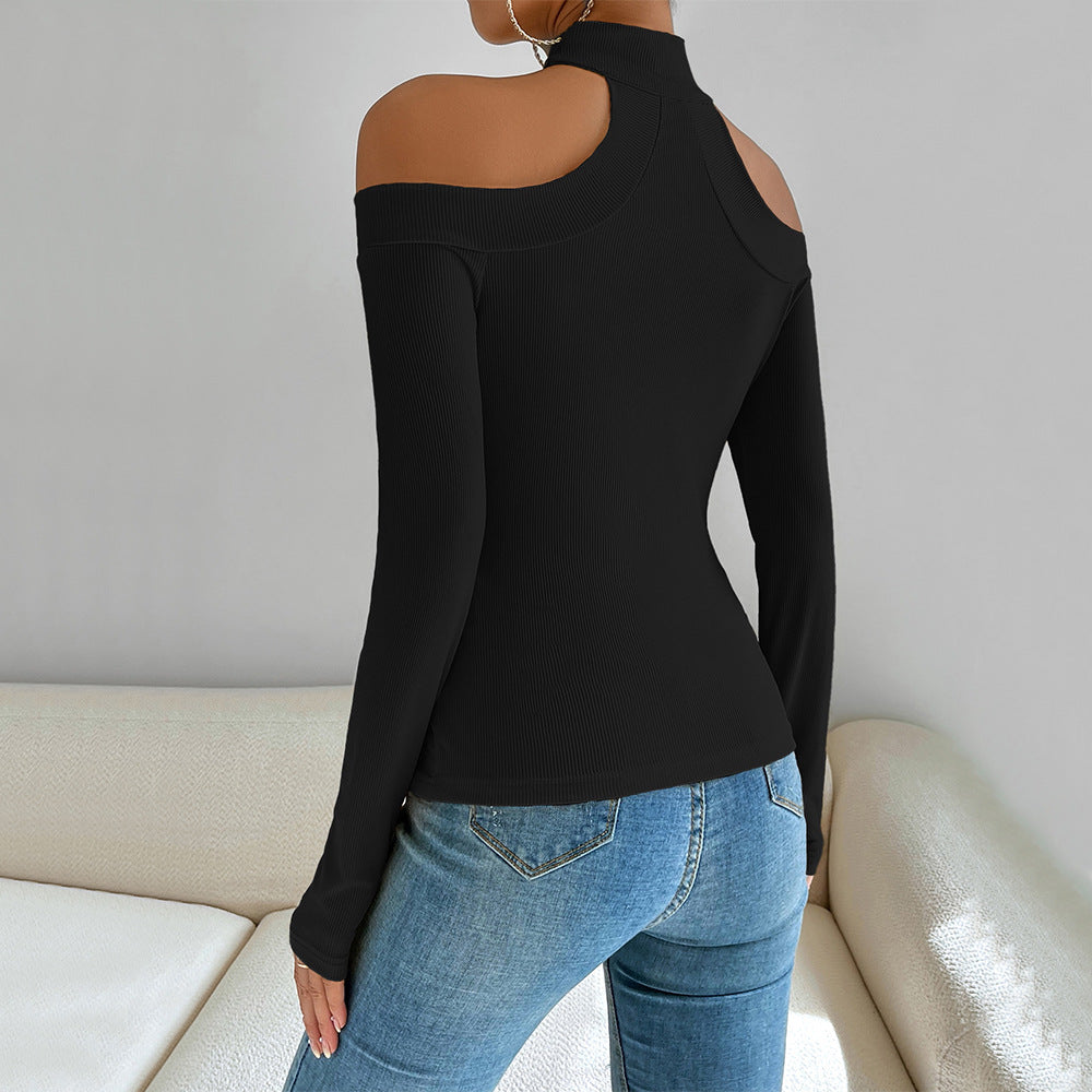 Black Off-Shoulder Racer Back Top