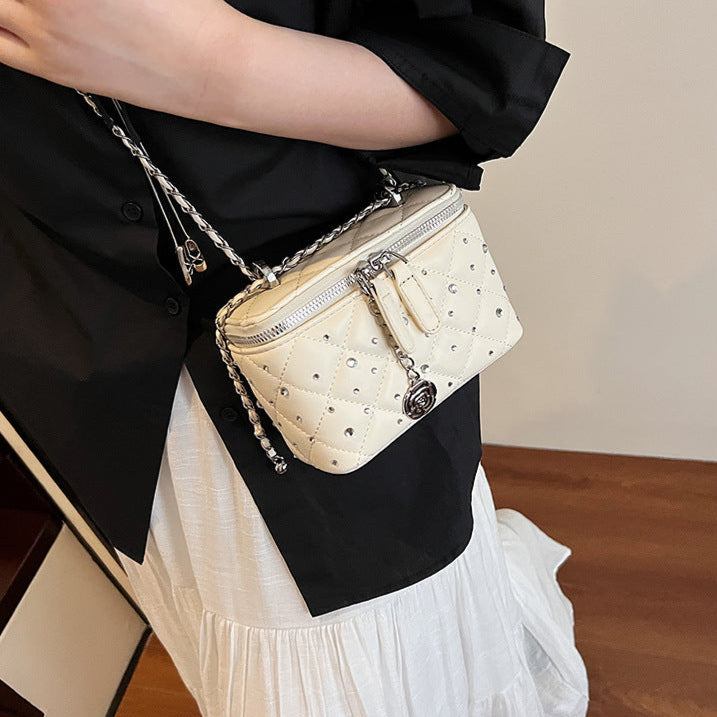 Beige Mini Squarebox Handbag