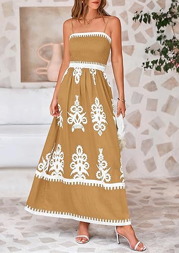 Mustard Strappy Contrast Coloured Printed Dress