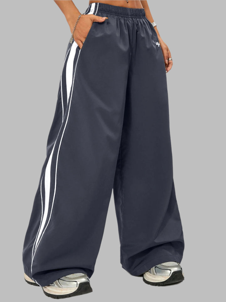 Navy Blue Varsity Side Stripe Sweatpants