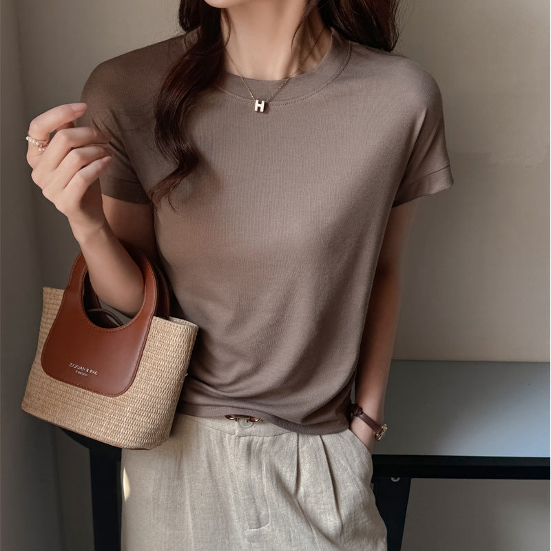 Khaki Crew Neck Relaxed Fit T-Shirt