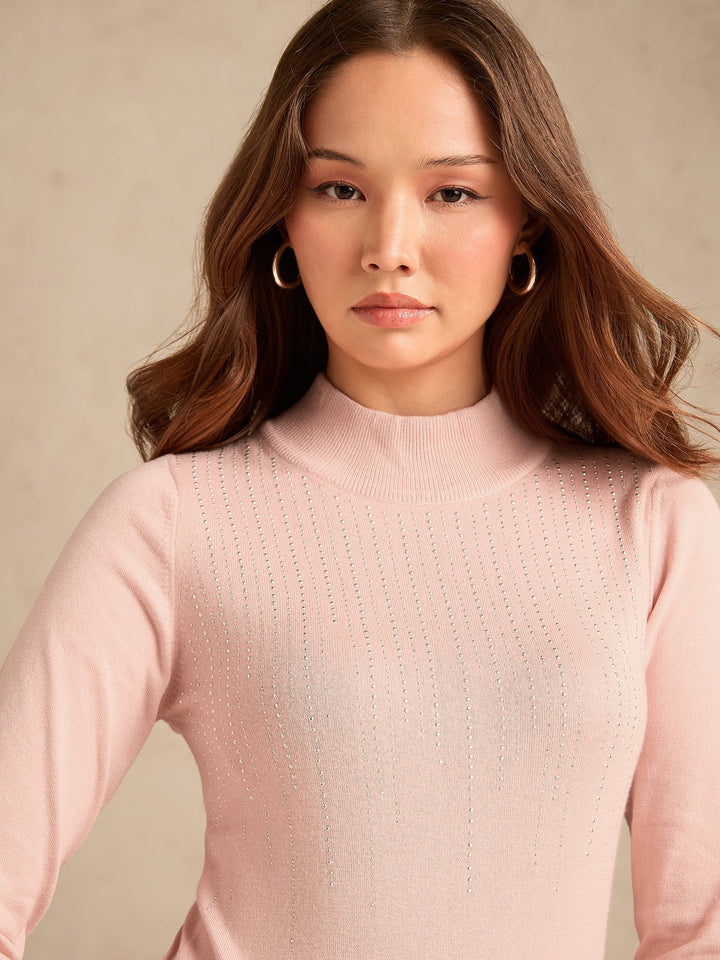 Rose Gold High Neck With Small Studded Top
