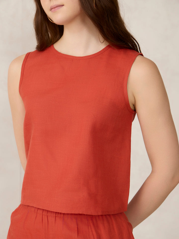 Orange Sleeveless Co-Ord Set