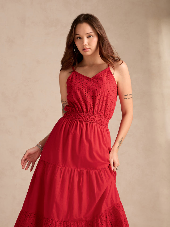 Red Strappy Schifley Maxi Dress