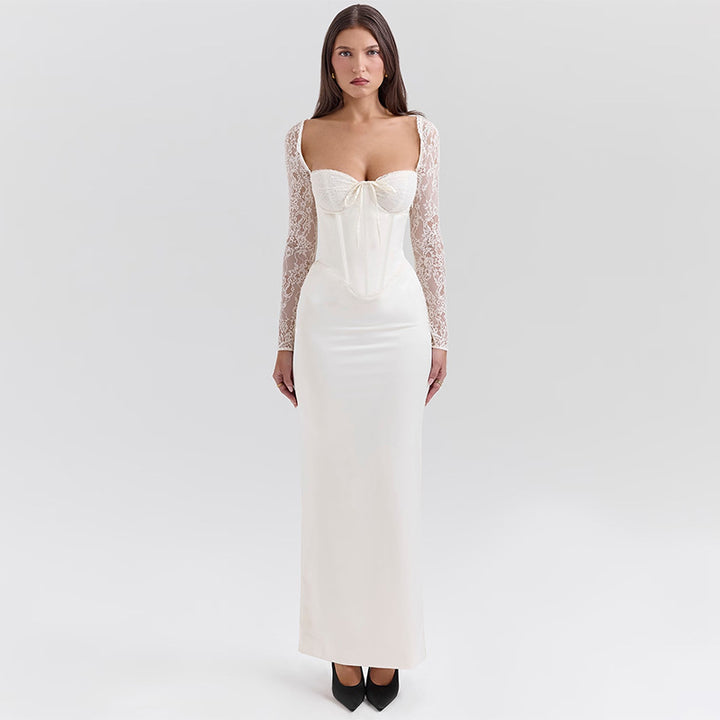 White  Corset Maxi Dress