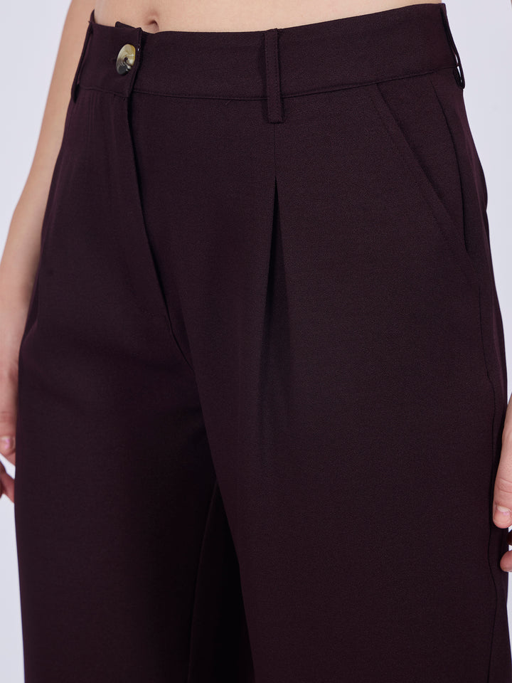 Purple Pleated Wide Leg Pants