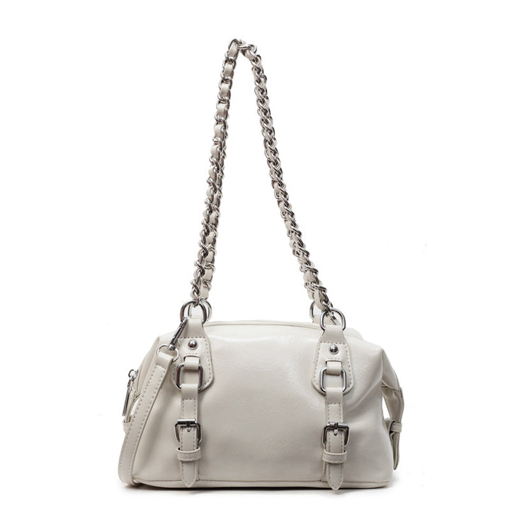 Off White Buckle Charm Shoulder Bag