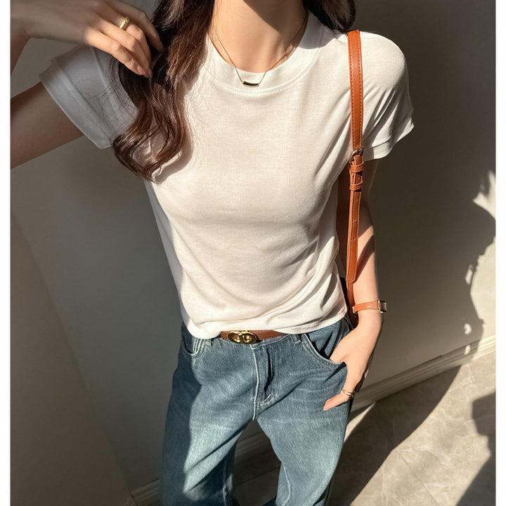 White Crew Neck Relaxed Fit T-Shirt