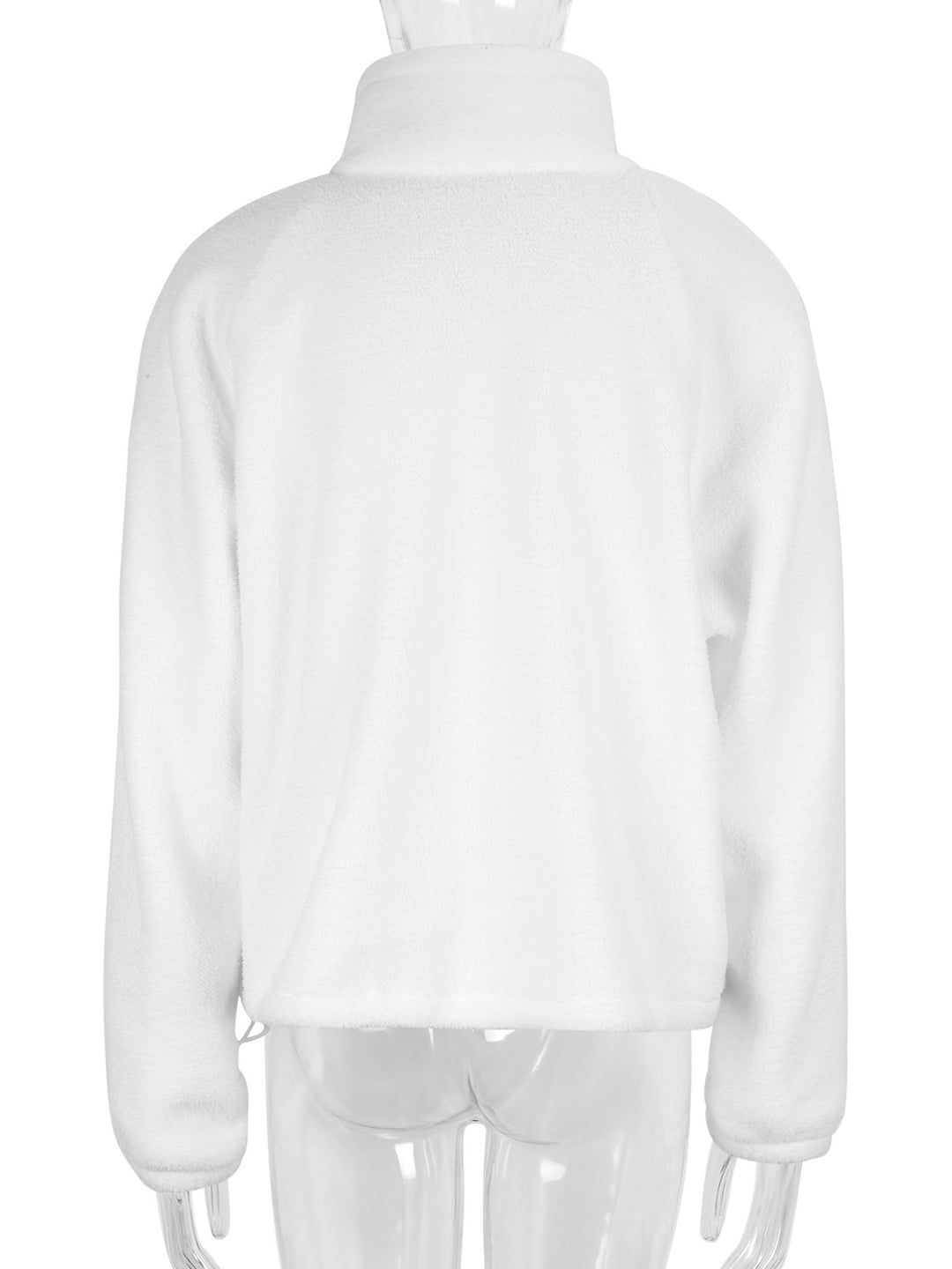 White Full sleeve big collar sweatshirt