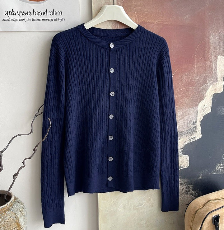 Blue Full Sleeve Front Buttoned Cardigan