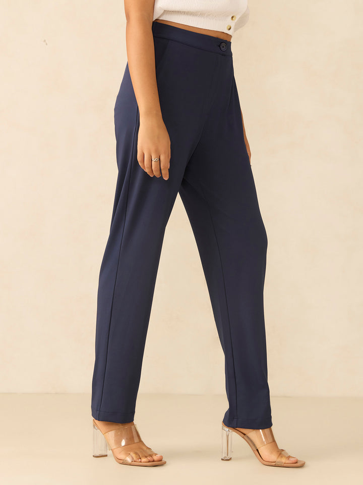 Navy Blue Ankle Length Trousers