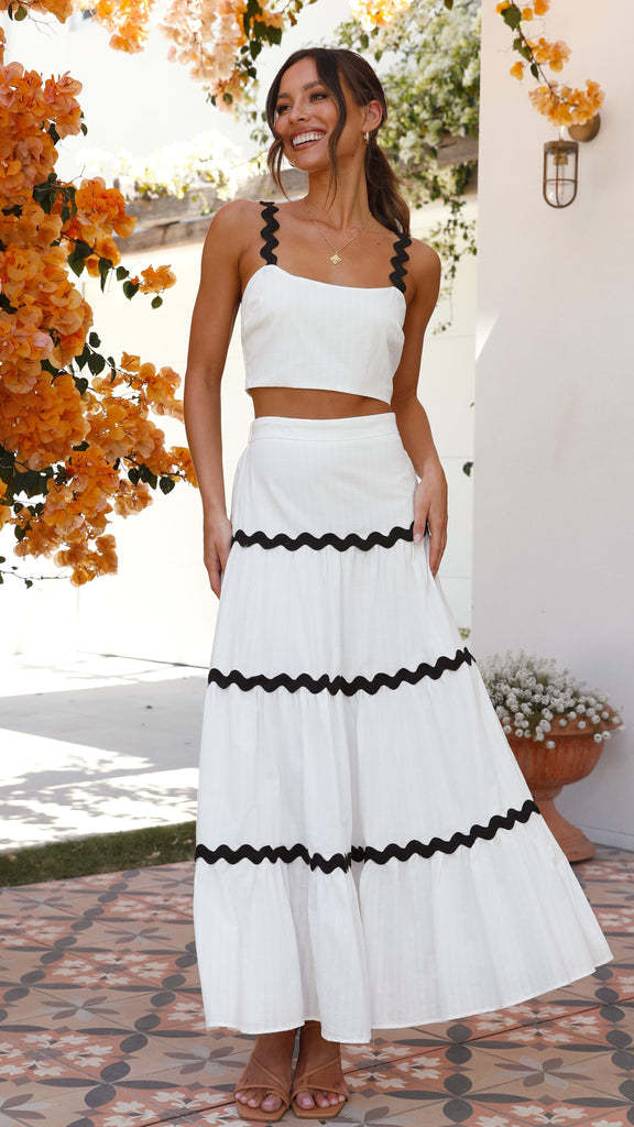 White Top And Skirt Co-Ord Set