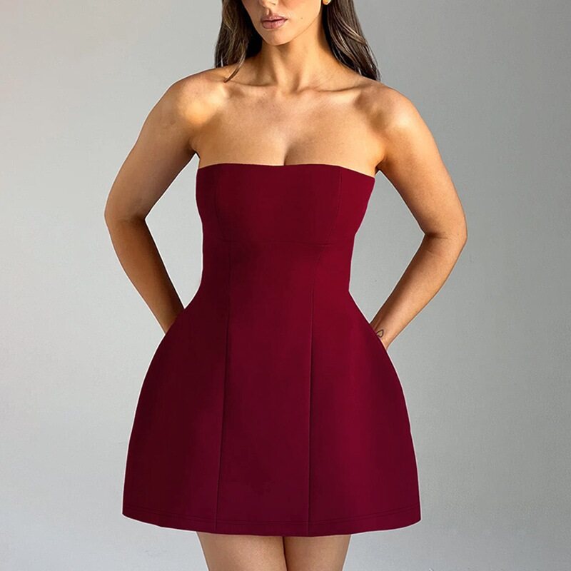 Red  Off Shoulder Skater Dress