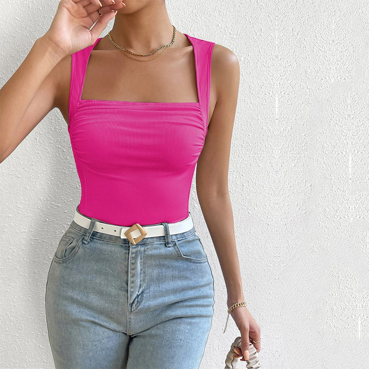 Pink Wide Shoulder Strap Top