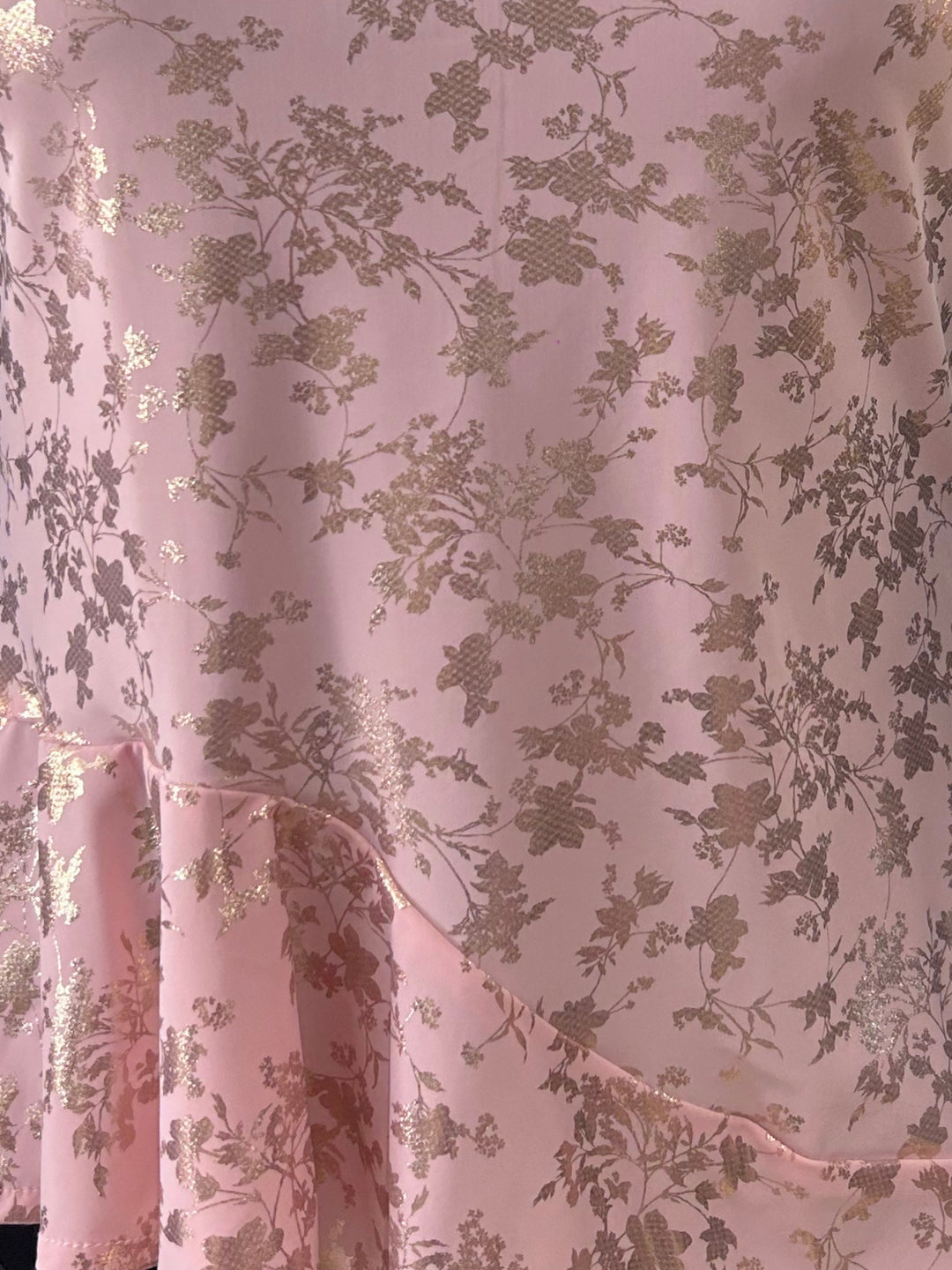 Pink Asymmetric Flouncy Foil Printed Top