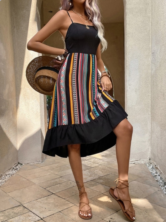Black Fit And Flare Midi Dress