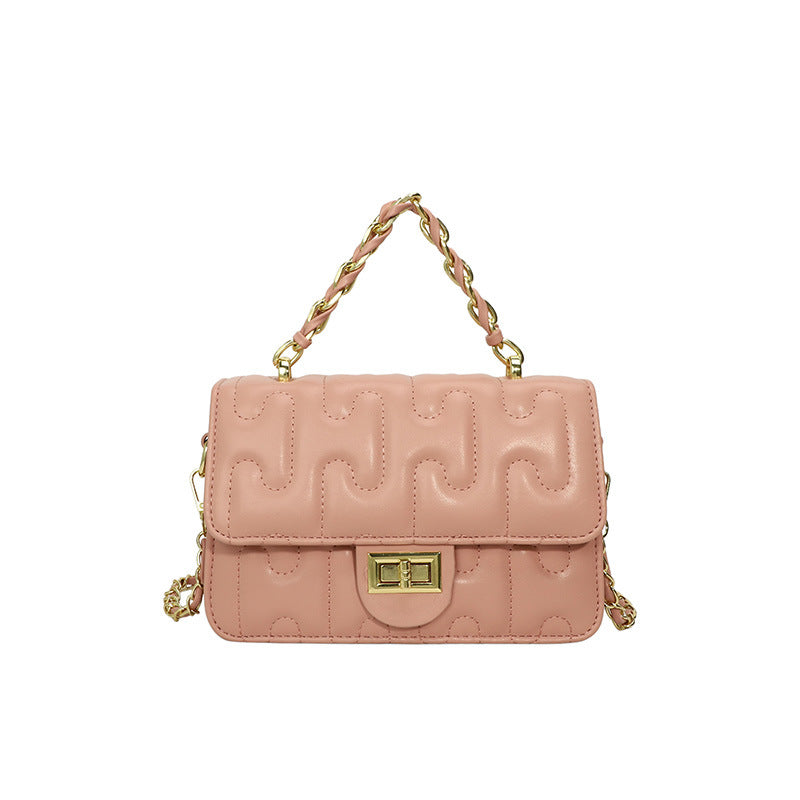 Black Puzzle Curve Crossbody Bag