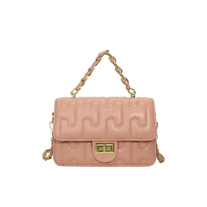Black Puzzle Curve Crossbody Bag