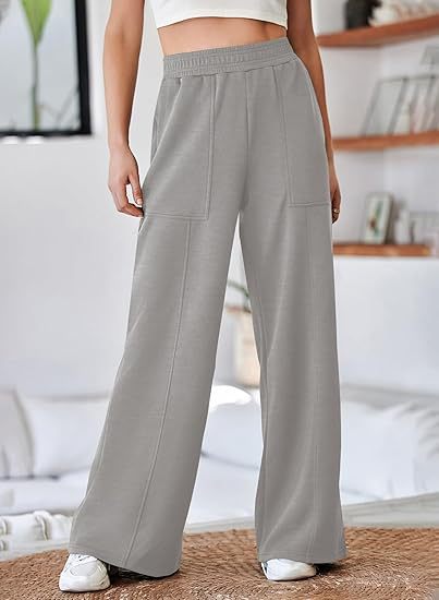 Grey Elasticated Waist Band Straight Leg Trouser