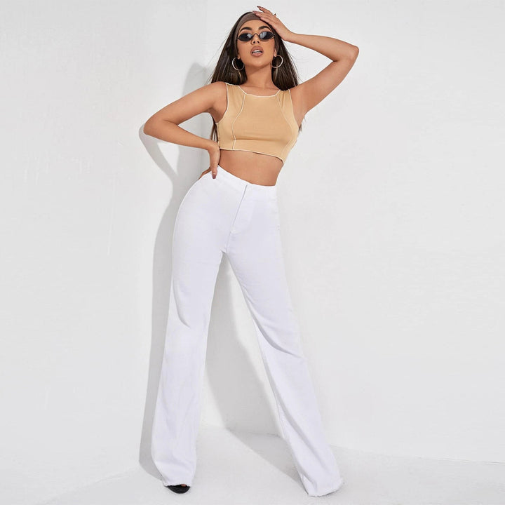 Khaki Sleeveless Fitted Top