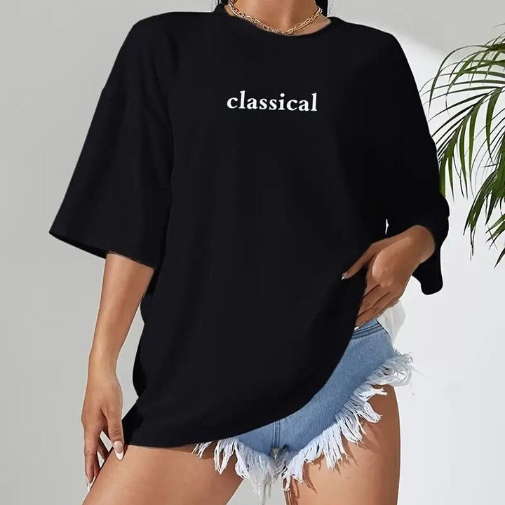 Black Chest Print Graphic Tshirt