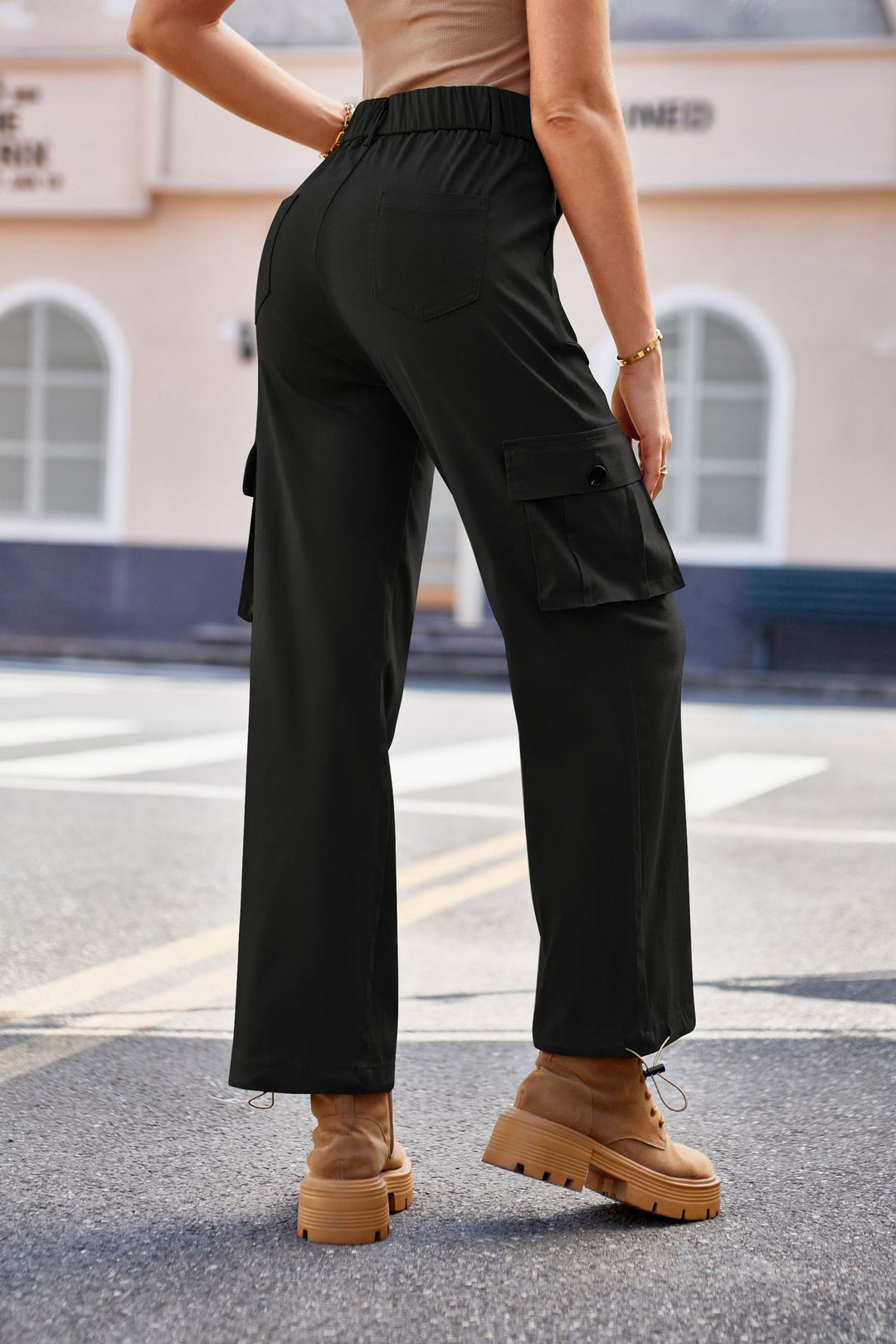 Black Relaxed Fit Cargo Pants