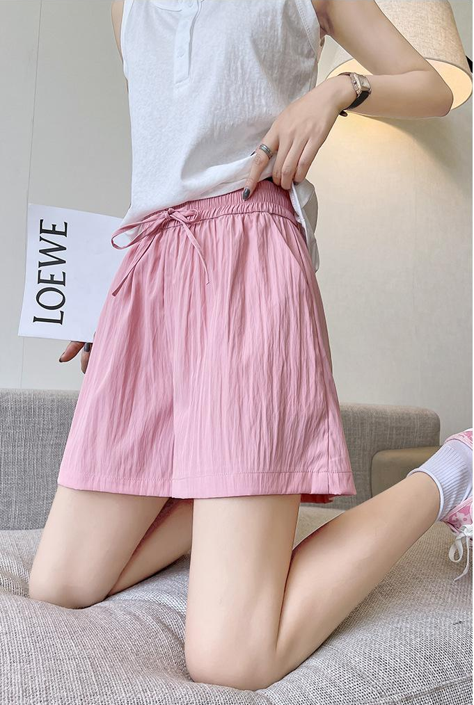 Pink Relaxed Fit Elasticated Drawstring Shorts
