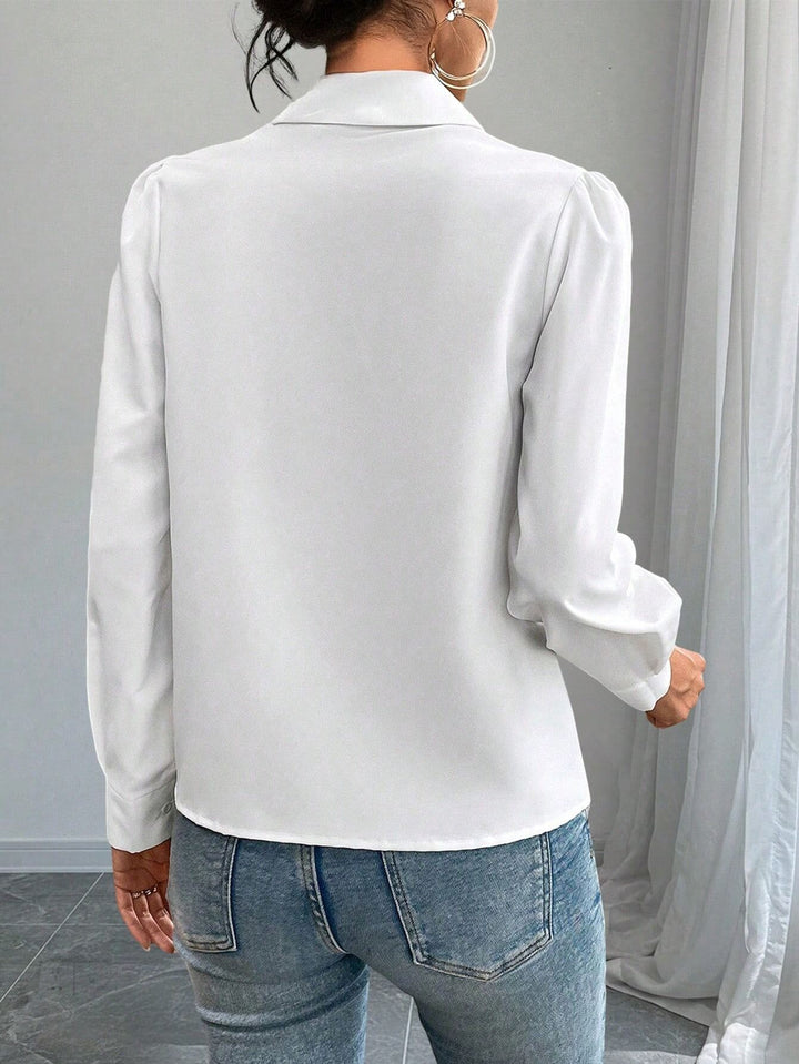White Butterfly Highlight Full Sleeves Shirt