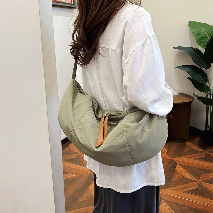 Green Solid Shopper Hobo Bag