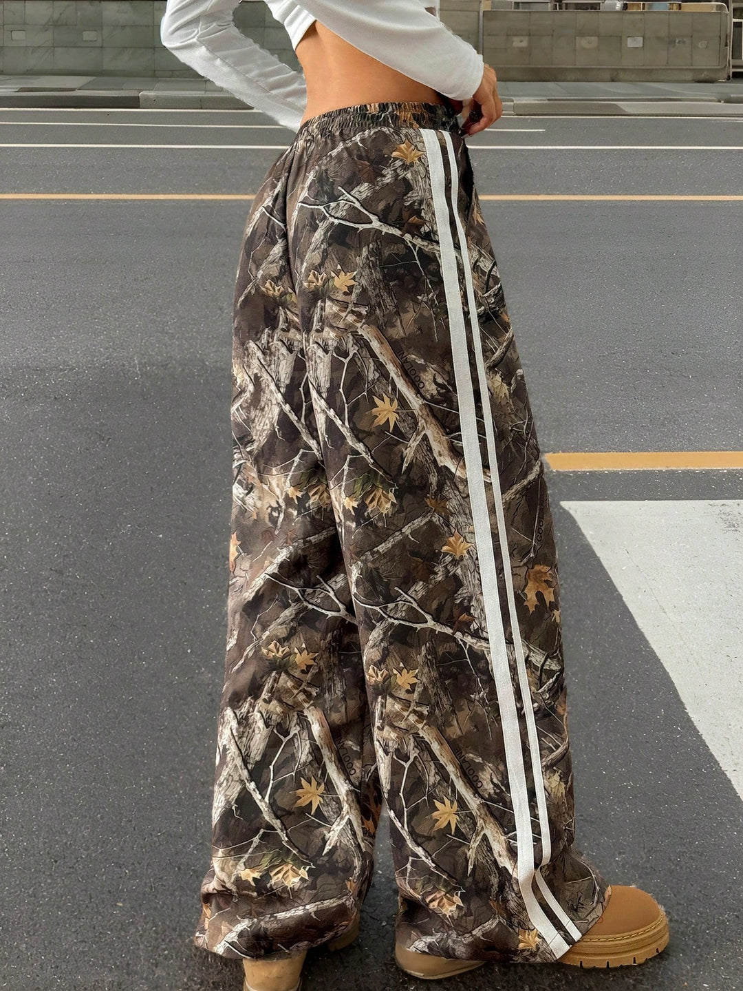 Brown Camoflauge Side Striped Sweatpants