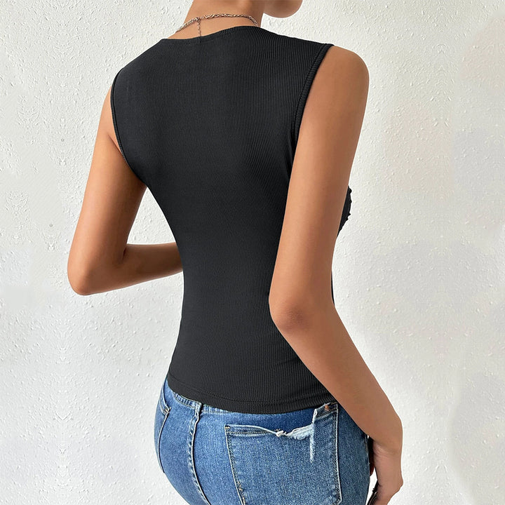 Black Wide Shoulder Strap Top