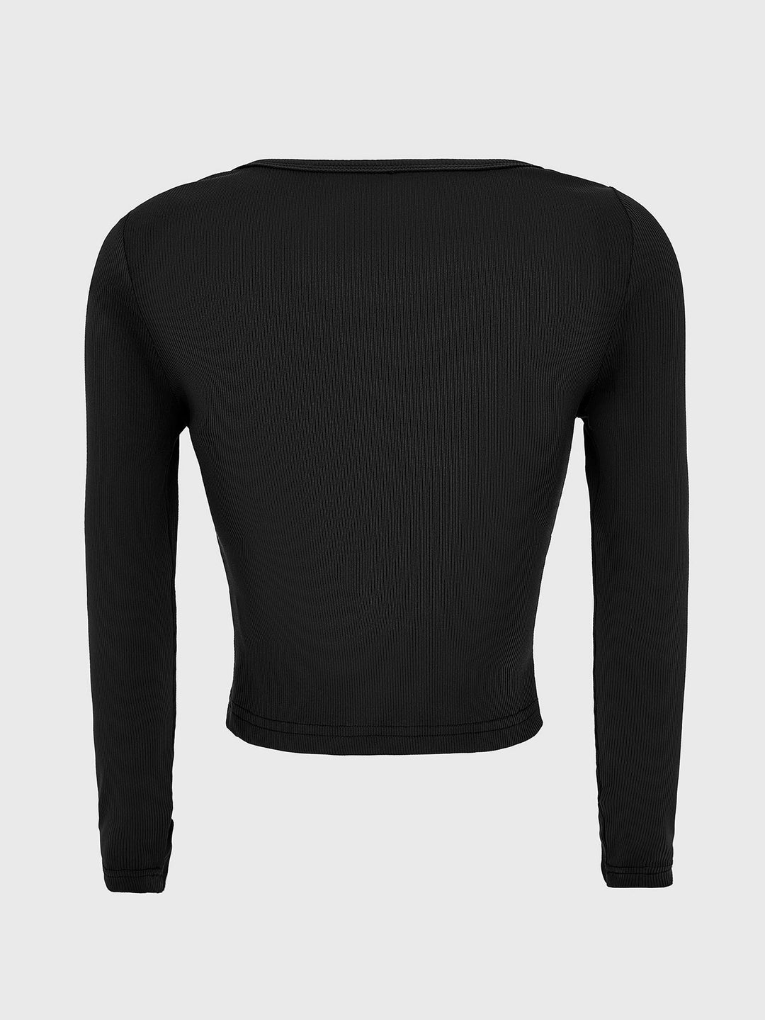 Black Full Sleeve Scoop Neck Top