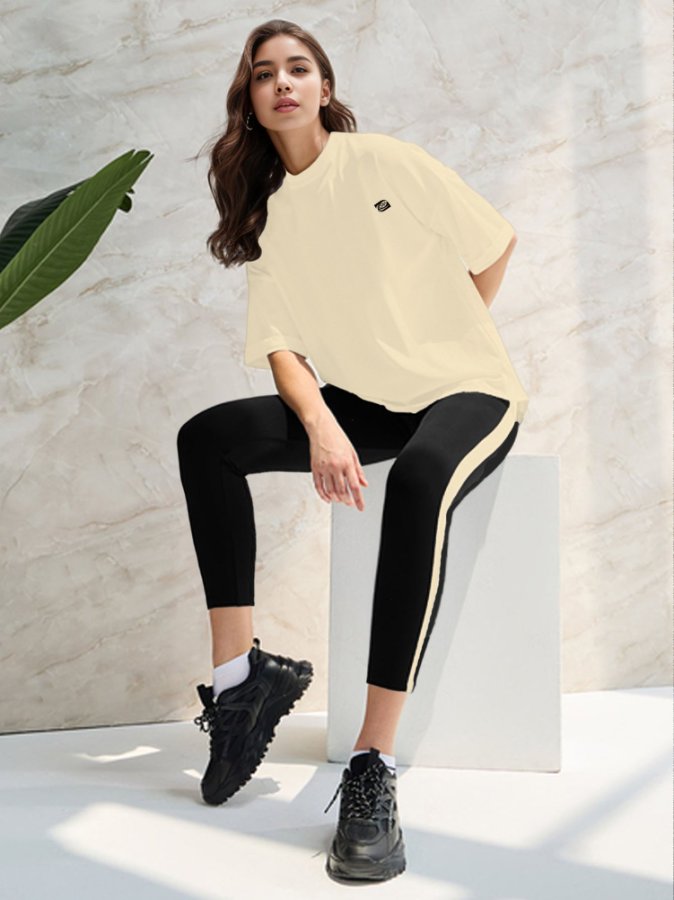 Cream Short Sleeve Graphic Print Tshirt